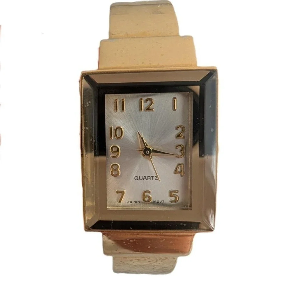 Quartz 2000s 90s Minimalist Bangle Bracelet Stainless Steel Back Watch